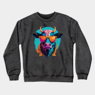 Cool Cow with sunglasses Crewneck Sweatshirt